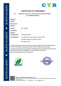 CTB190413018CX----ROHS certificate