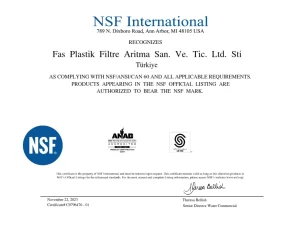 GreenAqua Antiscalant NSF - Certificate - C0796476