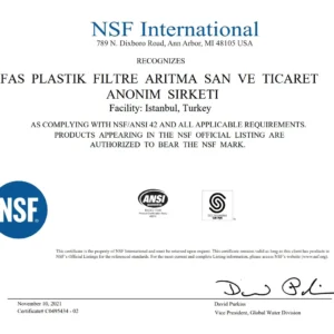 شهادات فلاتر مياه اكواترك