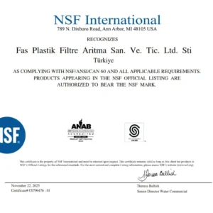 شهادات فلاتر مياه اكواترك