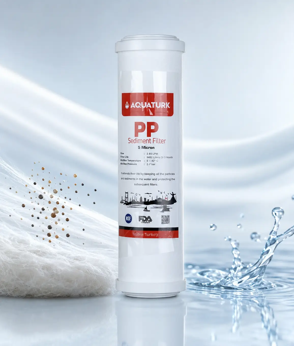 aquaturk-classic-pp-sediment شمعة فلتر أكواترك كلاسيك المرحلة الأولي PP | حماية أولية لفلترك - الصورة 1
